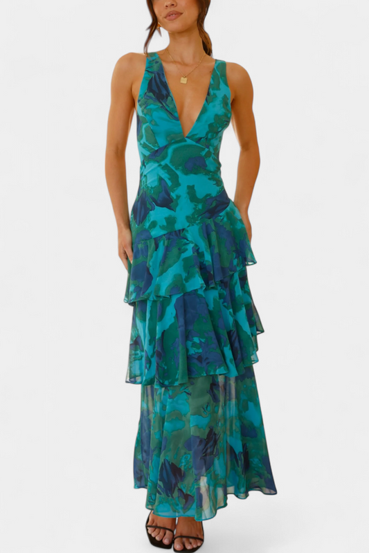 MARIANA™ | Vestido De Gasa Con Escote En V