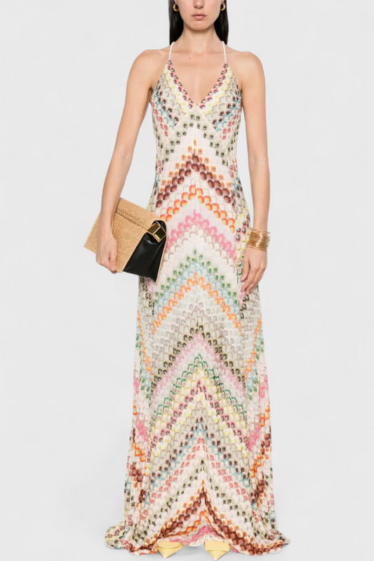 AGUSTINA™ | Vestido Largo De Encaje Con Escote En V
